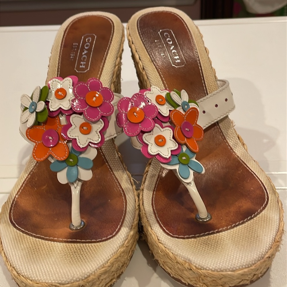 Coach Jesica Floral Wedge Sandal size 9 - Picture 2 of 13
